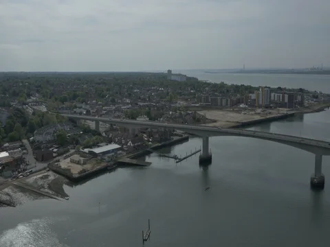 Aerial 3 of Itchen Bridge, Southhampton, UK Stock Footage 78530559