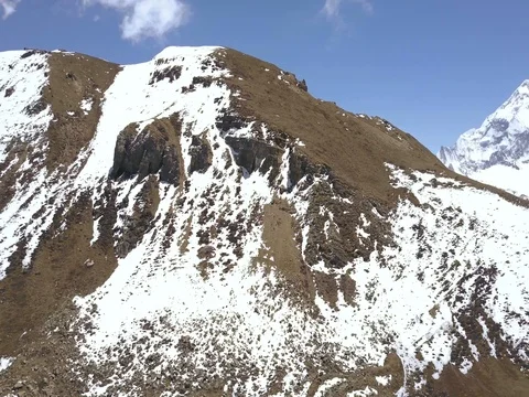 Aerial 360 Annapurna Himalayan Mountain Range from 4000m near Manang, Nepal Stock Footage