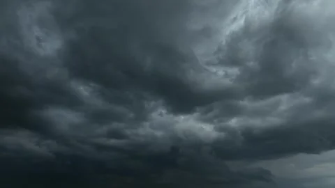 Aerial 360 degree panoramic view of dark storm clouds. Stockbeeldmateriaal 340565348