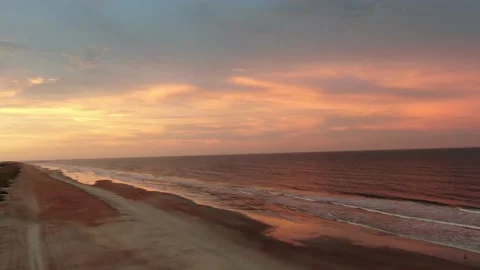 Aerial 360 spin ocean sunset Stock Footage 201678298