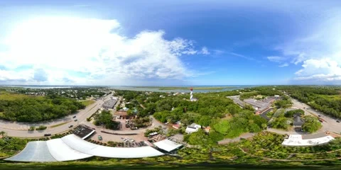 Aerial 360 VR St. Augustine Lighthouse 8k 2026 Stock Footage 337421684