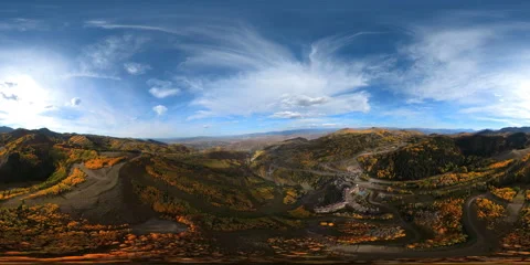 Aerial 360VR Video of Fall Mountains Stock Footage 237349480