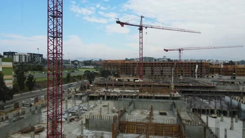 Aerial 4K: Construction Crane On Construction Site During the Afternoon 動画素材 170585306