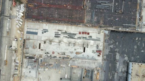 Aerial 4K: Construction Crane On Construction Site During the Afternoon 動画素材 170585694
