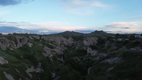 Aerial 4K Drone Flight Over Ancient Rounded Volcanic Rocks of Pigeon Valley Stock Footage 336485423