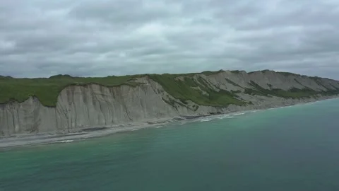 Aerial 4K Drone View of Disputed Islands Sandy Shore Near Japan Stock Footage 306680480