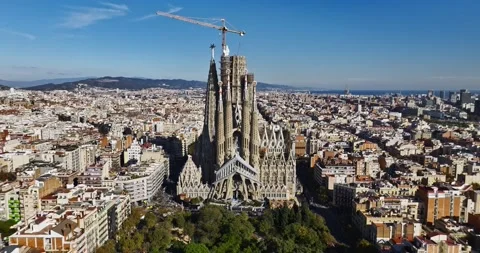 Aerial 4k footage at Barcelona Stock Footage
