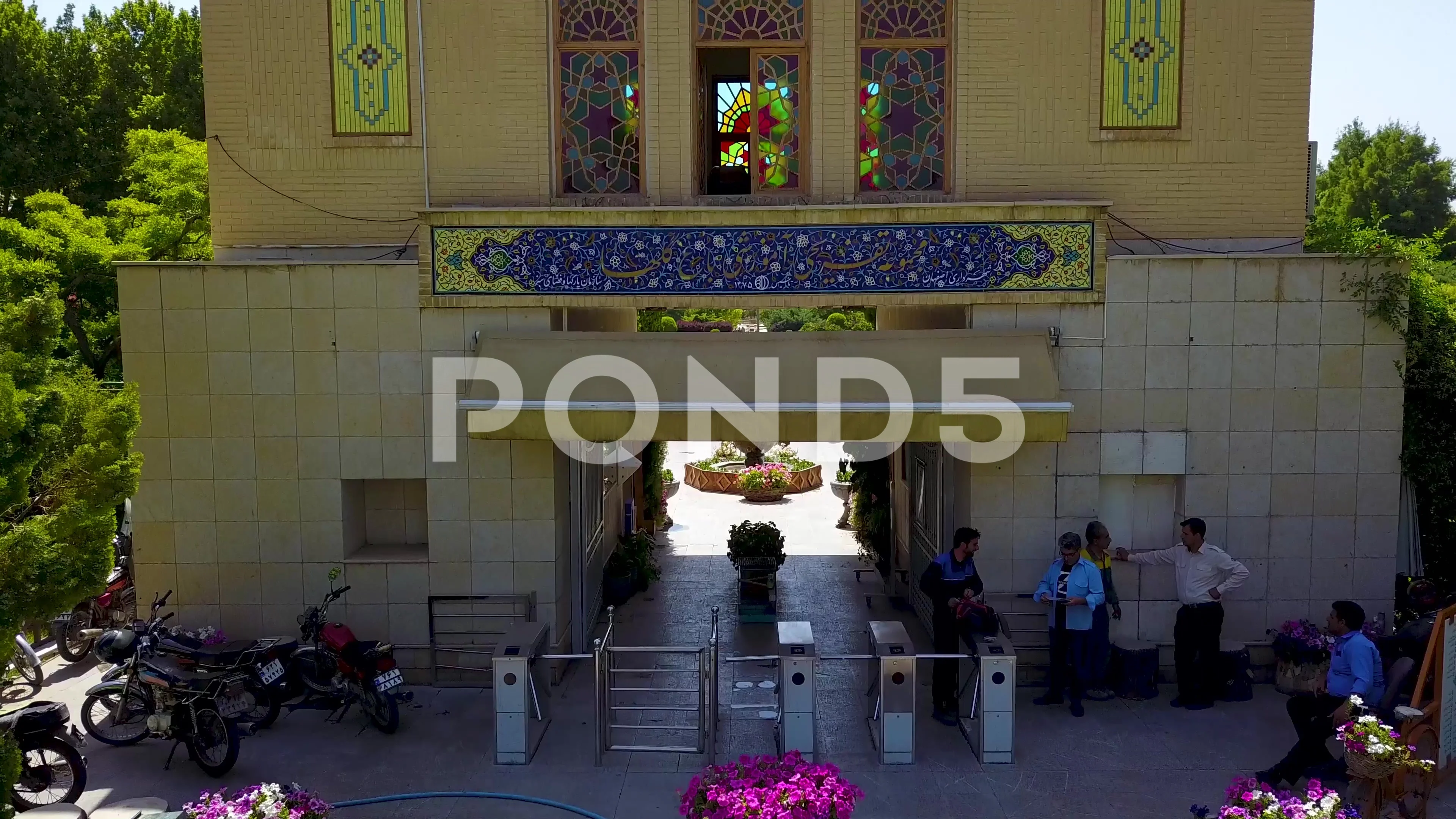 Aerial 4K. Isfahan Flower Garden. IRAN, Stock Video