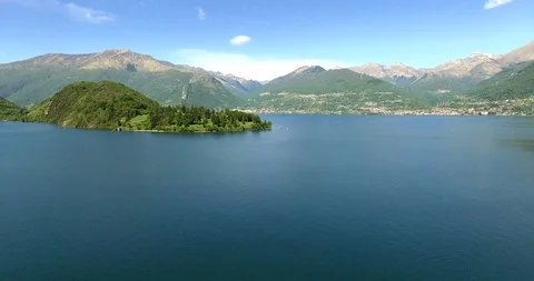 Aerial 4k - Lake Como (IT) - Piona Bay Stock Footage 112978053