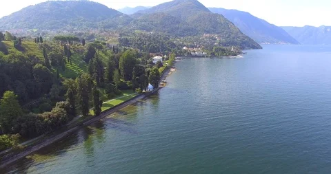 Aerial 4K - Lake Como (IT) - Villa Melzi D'Eril Stock Footage 125320331