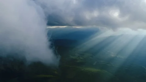 Aerial 4K: Massive clouds flight Stock Footage 78168554