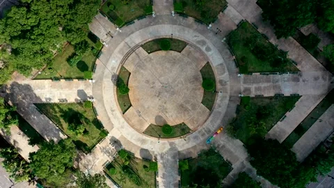 Aerial 4k shot of a geometric square in Mexico Stock Footage