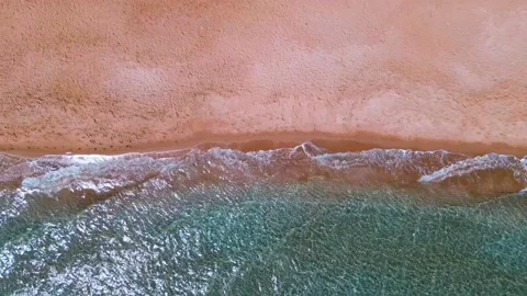 Aerial 4k top view of the Long Beach in North Cyprus Video stock 172415818