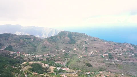 Aerial 4K video from drone to Gomera island.Spain Stock Footage 288517249