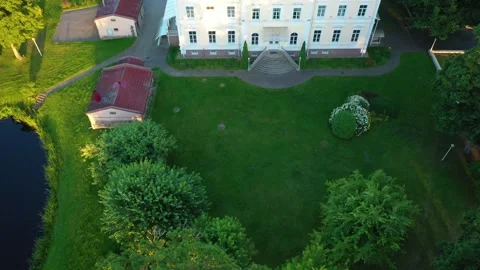 Aerial 4K video from drone to Igate Castle .Limbazi, Latvia. (Series) Stock Footage 299175687