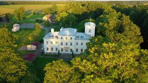 Aerial 4K video from drone to Igate Castle .Limbazi, Latvia. (Series) Stock Footage 299176168