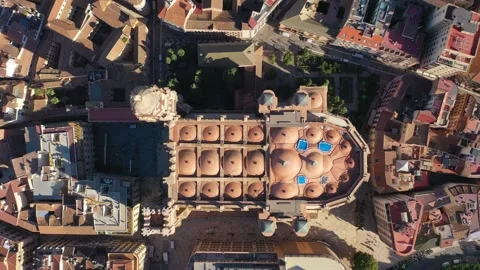 Aerial 4K video from drone to Malaga Cathedral,Spain Stock Footage 252153655