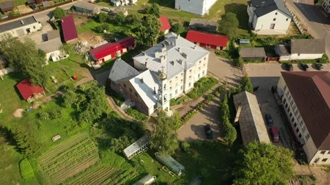 Aerial 4K video from drone to the sity Ilukste Stock Footage 244645752