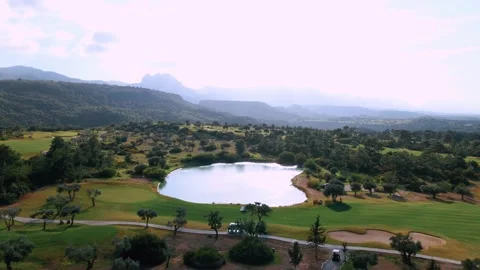 Aerial 4k view of Golf Course in summer sunny day Stock-Footage 172436488