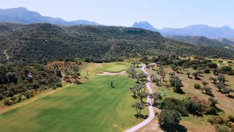 Aerial 4k view of Golf Course in summer sunny day Vídeo Stock 172437638