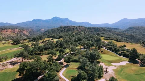Aerial 4k view of Golf Course in summer sunny day Stock Footage 172437769