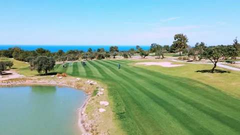 Aerial 4k view of Golf Course in summer sunny day Stock Footage 172437832