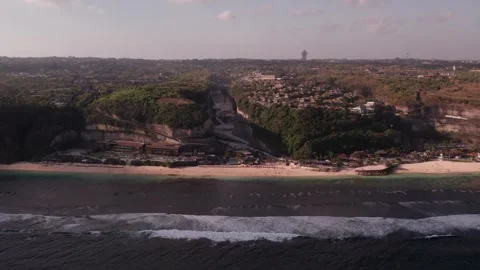 Aerial 4K view of Pantai Melasti Ungasan Beach in Bali, Indonesia Stock Footage 325223553