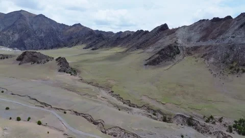 Aerial 4K View of Pristine High-Altitude Plateau at 5000m in Western China Stock Footage 294724212