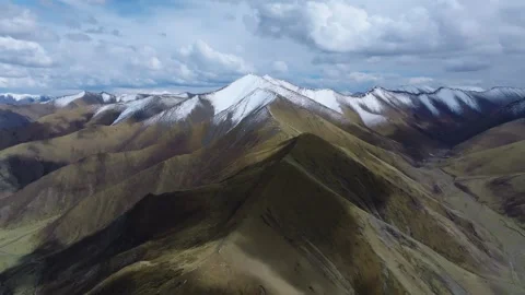 Aerial 4K View of Pristine High-Altitude Plateau at 5000m in Western China Stock Footage 294724615