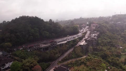 Aerial 4K view of volcano Mount Batur, Abang, Lake Batur in Kintamani, Bali Stock Footage 325388003