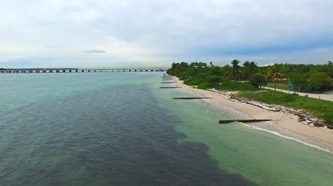 Aerial 4K Virginia Key Beach Park in Key Biscayne, Florida Stock Footage 59124822
