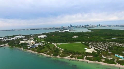 Aerial 4K Virginia Key Beach Park in Key Biscayne, Florida Stock Footage 59124999