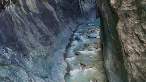 Aerial 4K - waterfall in alpine stream Stock-Footage 135220918