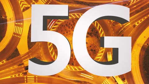 Aerial 5G night time lapse of traffic roundabout highway futuristic Stock Footage 150844813