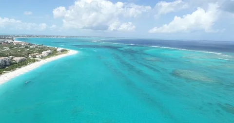 Aerial 60fps Caribbean sea 2 Stock Footage 105693553