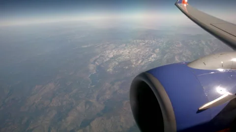 Aerial 747 jet engine in flight Video stock 46016344