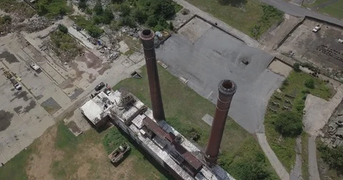 Aerial of Abandoned warehouse Video stock 99999328