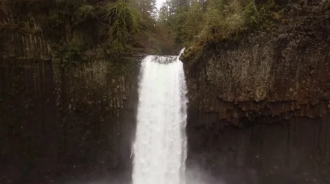 Aerial Abiqua Falls Oregon Stock Footage 59585056