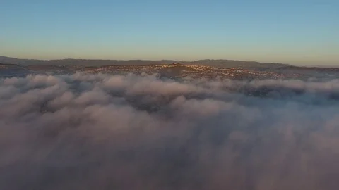 Aerial Above Clouds Over Beach City Stockbeeldmateriaal 78113532