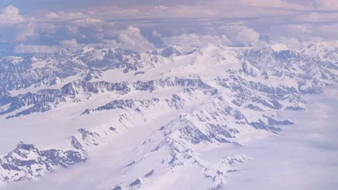 Aerial Above Clouds Over Snowcapped Mountains Tilt Up 스톡 동영상 170165639