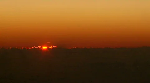 Aerial Above Clouds Sunset - 01 Stock Footage 725558