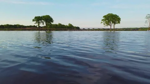 Aerial: Above the Fox River Stock Footage 134213552