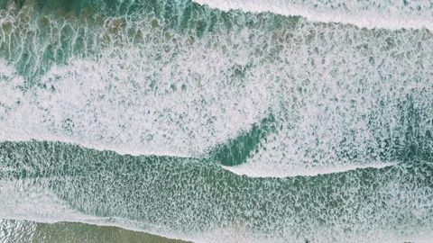 Aerial Abstract View of Ocean Waves and Foam Stock Footage 314290822