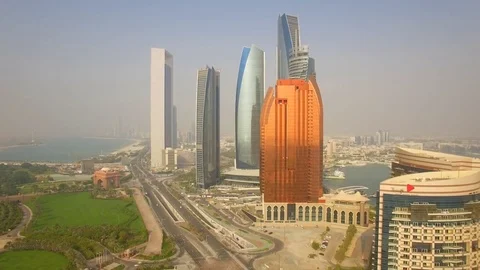 Aerial. Abu Dhabi сityscape. Modern skyscrapers. 4K Vidéo 80205346