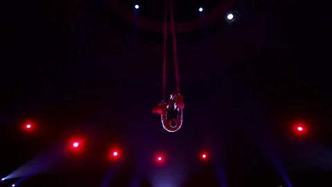 Aerial acrobat performance in the circus Video stock 146960715