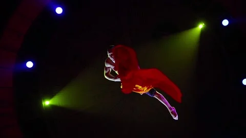 Aerial acrobat performance in the circus Video stock 146960728