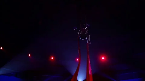 Aerial acrobat performance in the circus Video stock 146960741