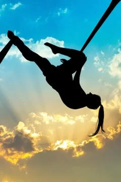 Aerial acrobatic Stock Illustration