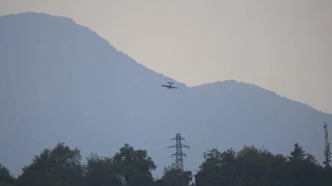 Aerial Acrobatic Plane Falling Slow Motion Video stock 142628708