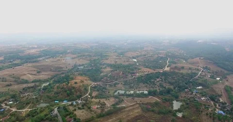 Aerial of agriculture in north of Thailand. Stock Footage